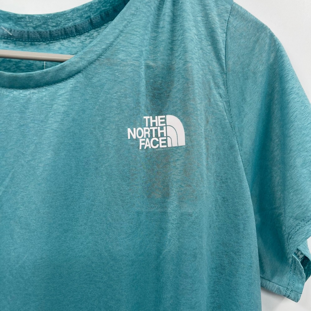 The North Face Womens Reef Waters Short Sleeve TShirt Top Teal Blue L‎ - Picture 2 of 11